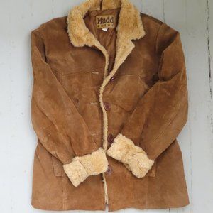 MUDD Vintage Fauxfur Trim Genuine Leather Jacket